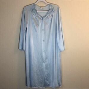 Vintage Vassarette Princess Blue Nightie Nightgown Lingerie Approx XL See Desc.